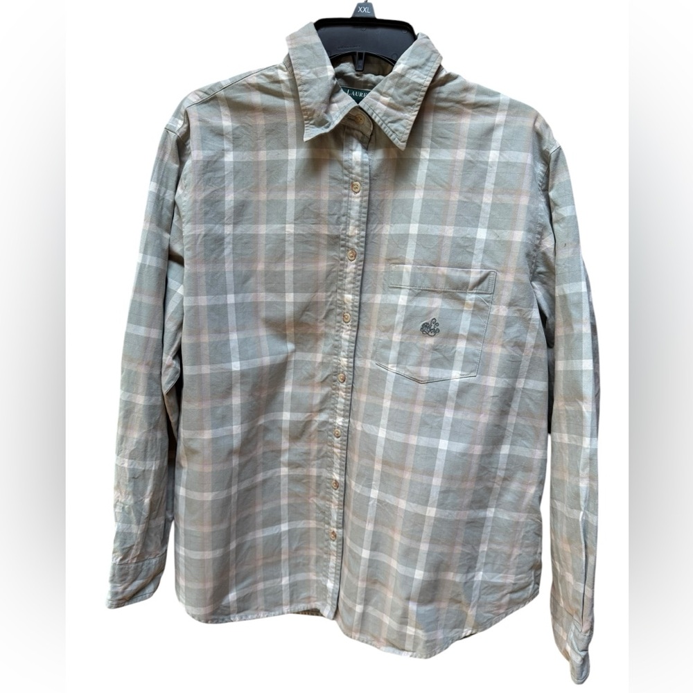 Vintage Lauren Ralph Lauren 100% Cotton Plaid Button Down Shirt